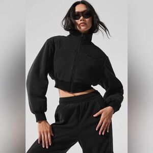ALO YOGA | ✨NEW✨ Polar Fleece Cropped Wintry Mix Jacket in Black